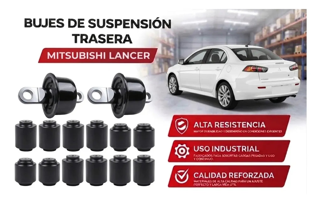 Kit De Bujes 14 Pzas. Suspension Trasera Lancer 2008 - 2015