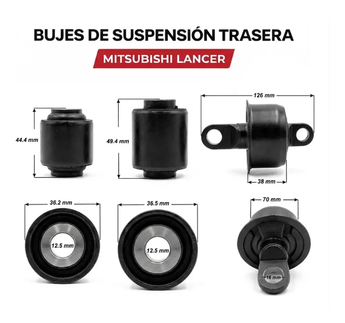 Kit De Bujes 14 Pzas. Suspension Trasera Lancer 2008 - 2015