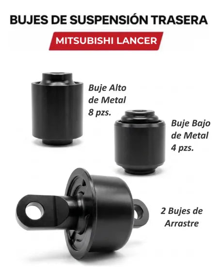 Kit De Bujes 14 Pzas. Suspension Trasera Lancer 2008 - 2015