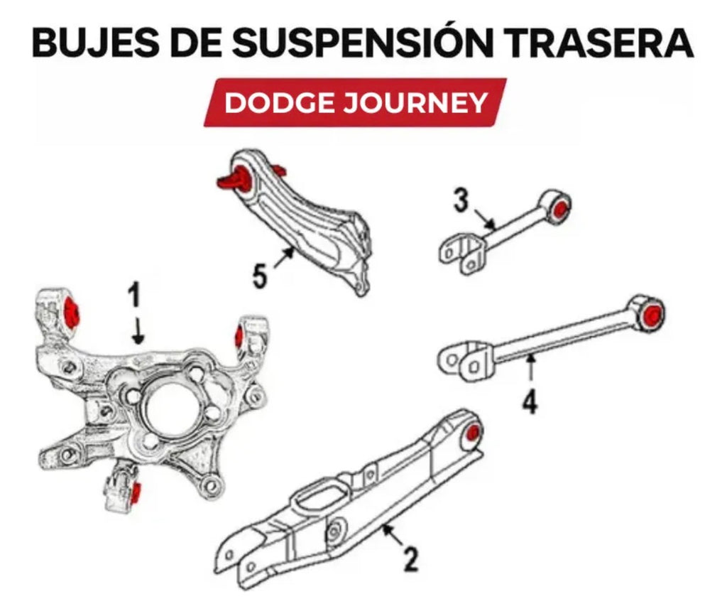Kit Bujes Suspension Trasera Journey 14 Pzs 2009 2010