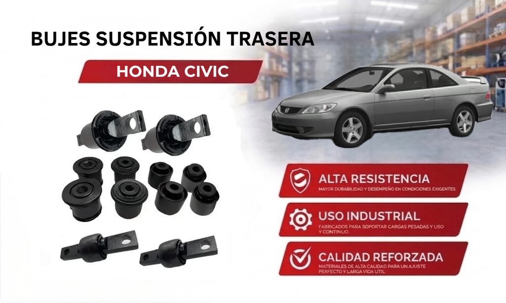 Kit 12 Bujes Suspensión Trasera Honda Civic 2003 - 2005