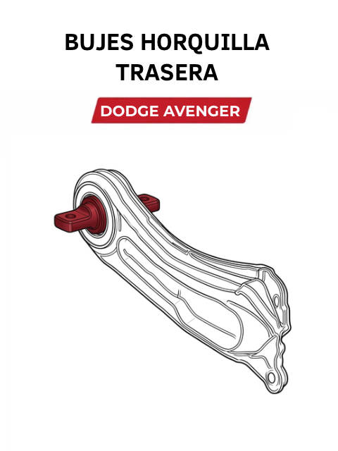 Kit 2 Bujes Horquilla Trasera Avenger, Sebring, Journey, Caliber, Compass, Lancer, Patriot 2007 - 2019