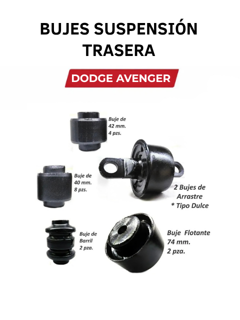 Kit Bujes Suspension Trasera Avenger, Sebring 18 Pzs 2008 2010