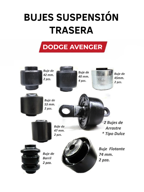 Kit Bujes Suspension Trasera Avenger, Sebring 18 Pzs 2011 - 2014