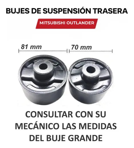 Kit Bujes Suspensión Trasera 70 mm 14 piezas. Outlander, Lancer 2003 - 2006