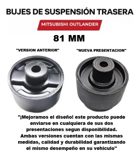 Kit Bujes Suspensión Trasera 70 mm 14 piezas. Outlander, Lancer 2003 - 2006