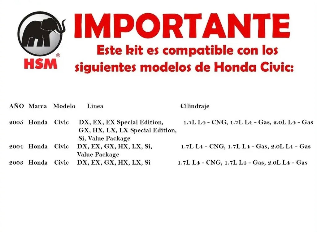 Kit 12 Bujes Suspensión Trasera Honda Civic 2003 - 2005
