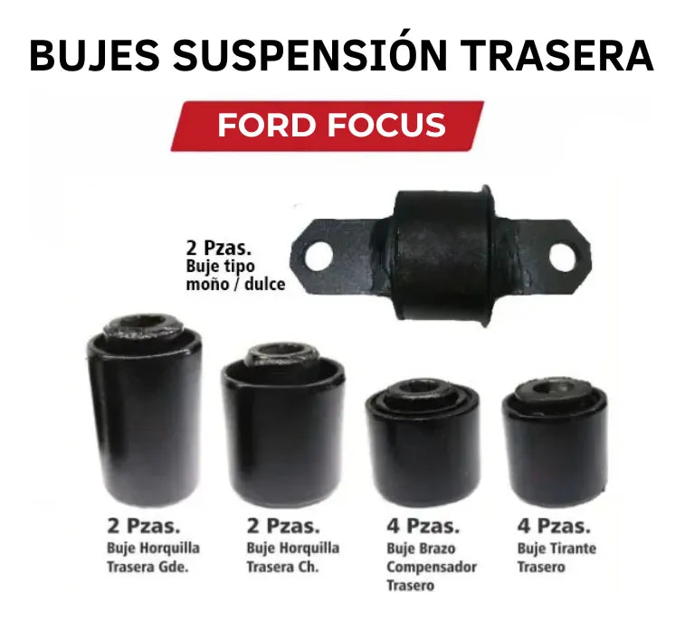 Kit Bujes 14 Pzas. Suspension Trasera Ford Focus 1999 - 2011
